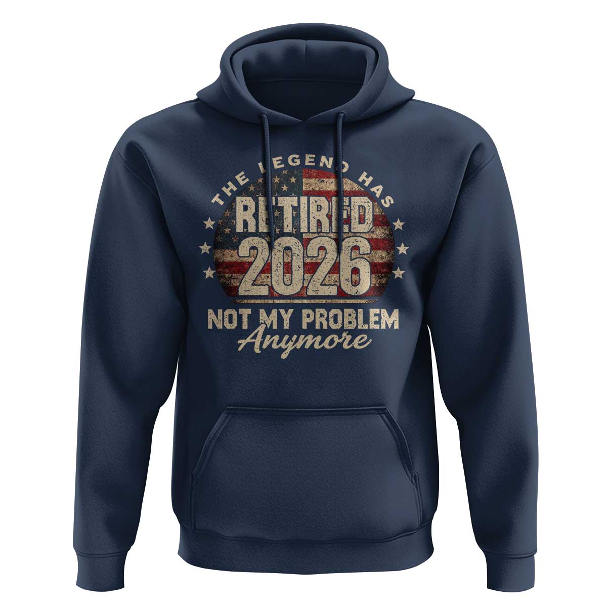 The Legend Has Retired 2026 Hoodie Funny Retirement USA Flag