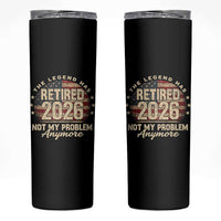 The Legend Has Retired 2026 Skinny Tumbler Funny Retirement USA Flag