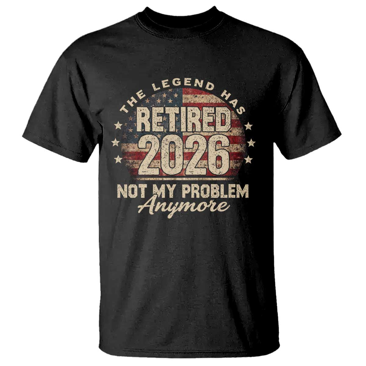 The Legend Has Retired 2026 T Shirt Funny Retirement USA Flag