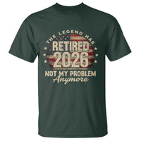 The Legend Has Retired 2026 T Shirt Funny Retirement USA Flag