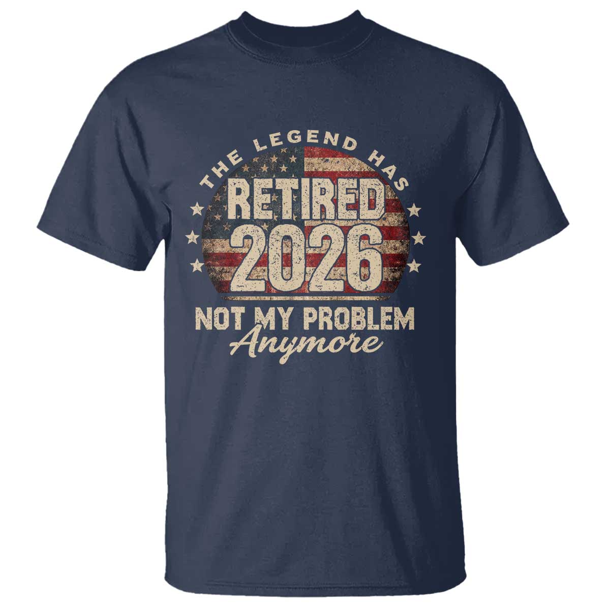 The Legend Has Retired 2026 T Shirt Funny Retirement USA Flag