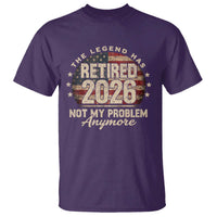 The Legend Has Retired 2026 T Shirt Funny Retirement USA Flag