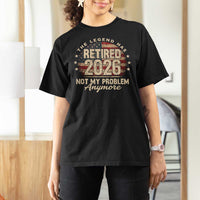 The Legend Has Retired 2026 T Shirt For Women Funny Retirement USA Flag