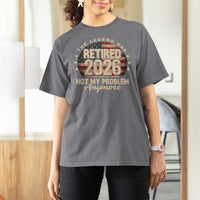 The Legend Has Retired 2026 T Shirt For Women Funny Retirement USA Flag