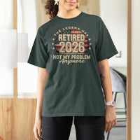 The Legend Has Retired 2026 T Shirt For Women Funny Retirement USA Flag