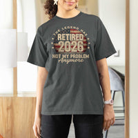 The Legend Has Retired 2026 T Shirt For Women Funny Retirement USA Flag