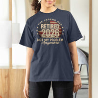 The Legend Has Retired 2026 T Shirt For Women Funny Retirement USA Flag