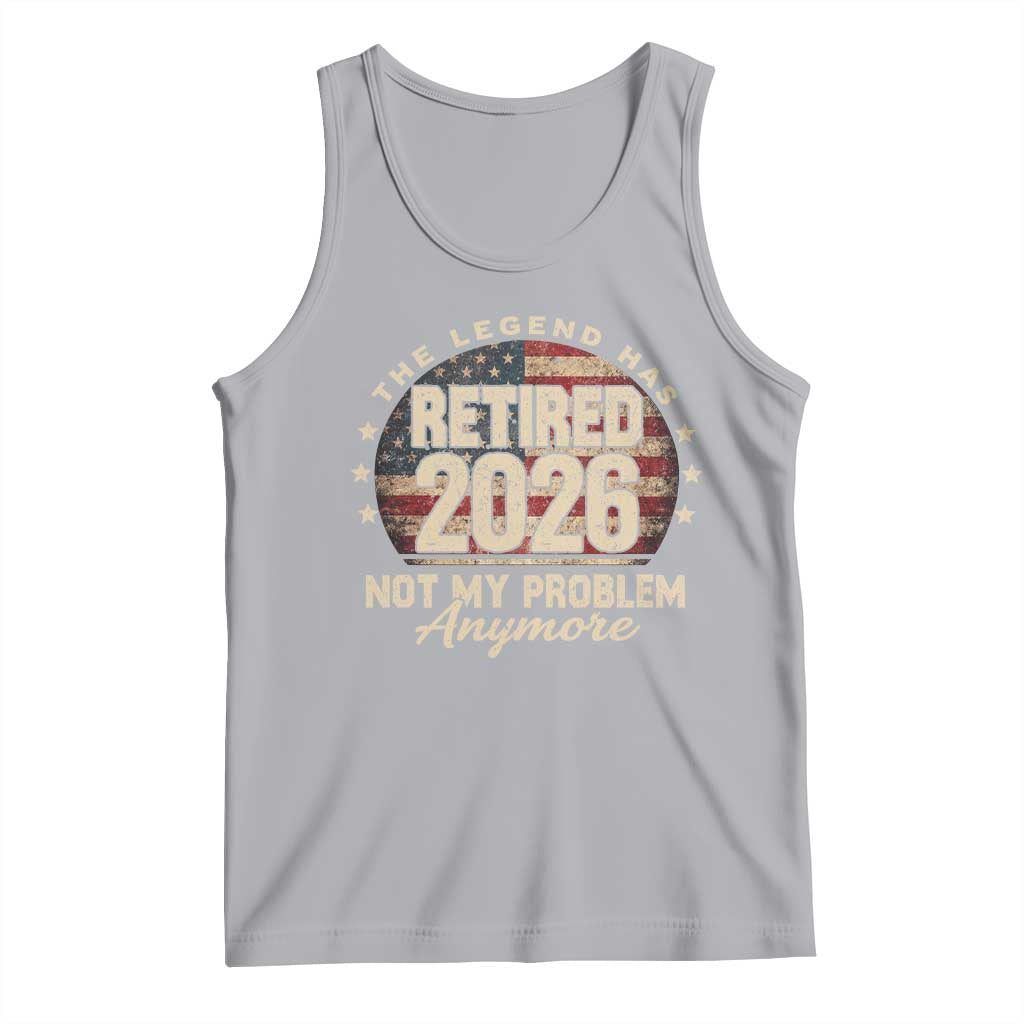 The Legend Has Retired 2026 Tank Top Funny Retirement USA Flag