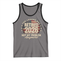 The Legend Has Retired 2026 Tank Top Funny Retirement USA Flag