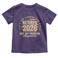 The Legend Has Retired 2026 Toddler T Shirt Funny Retirement USA Flag