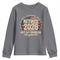 The Legend Has Retired 2026 Youth Sweatshirt Funny Retirement USA Flag
