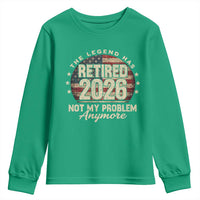 The Legend Has Retired 2026 Youth Sweatshirt Funny Retirement USA Flag
