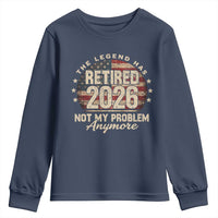 The Legend Has Retired 2026 Youth Sweatshirt Funny Retirement USA Flag