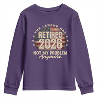 The Legend Has Retired 2026 Youth Sweatshirt Funny Retirement USA Flag