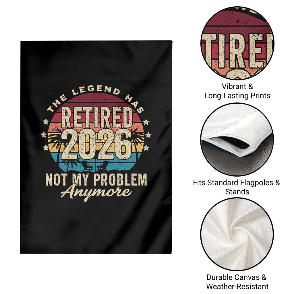 The Legend Has Retired 2026 Garden Flag Retro Funny Retirement