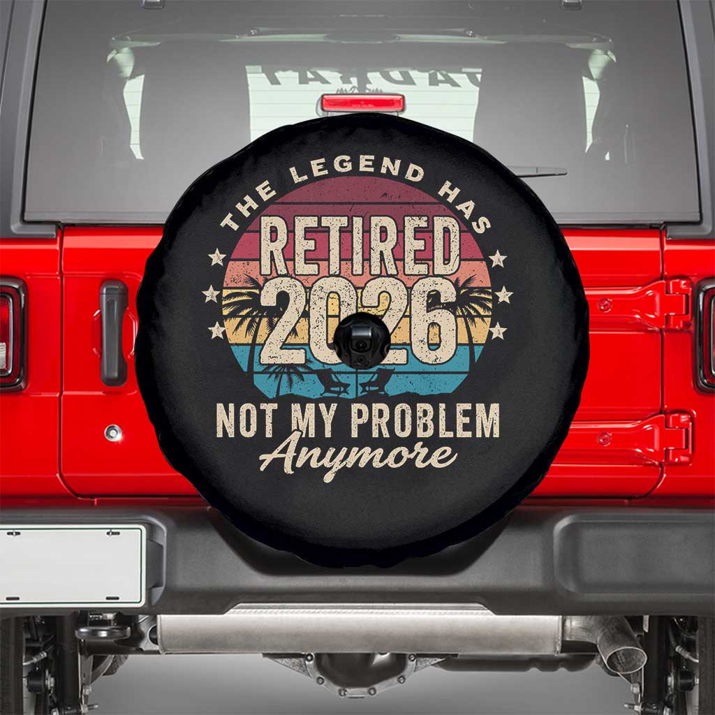 The Legend Has Retired 2026 Spare Tire Cover Retro Funny Retirement