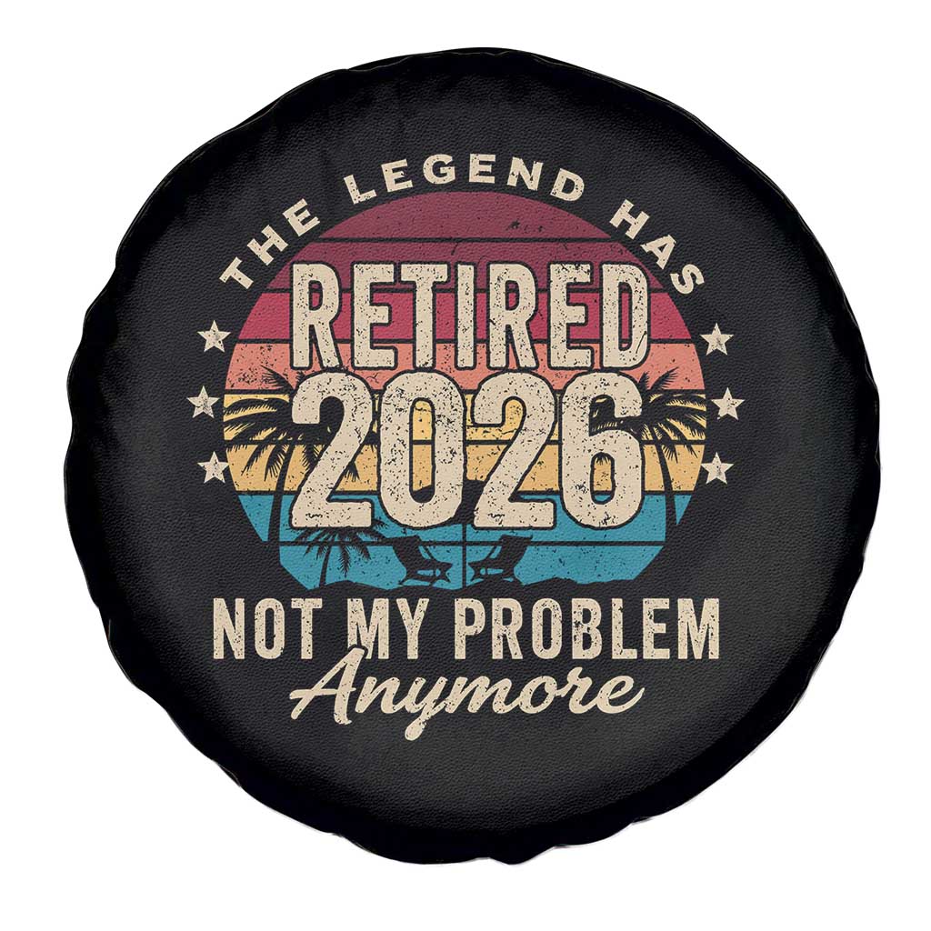The Legend Has Retired 2026 Spare Tire Cover Retro Funny Retirement