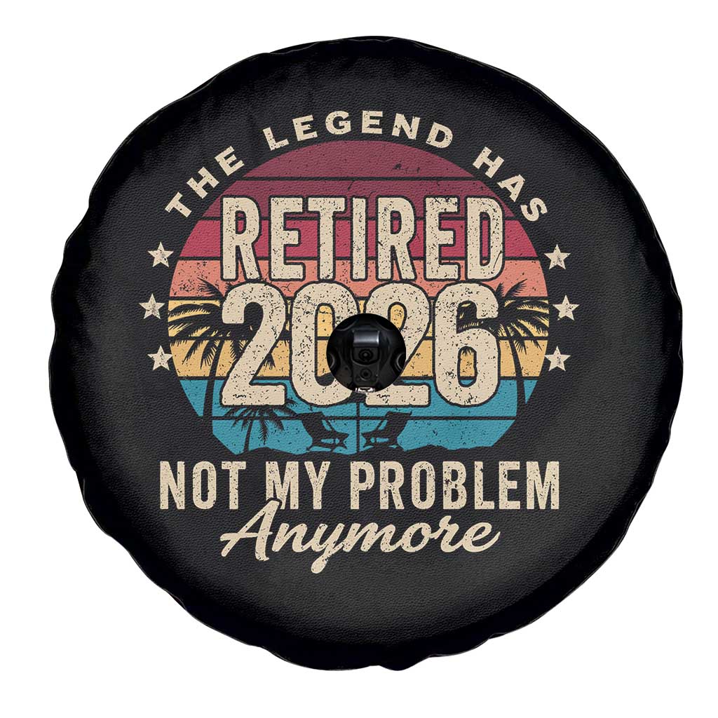 The Legend Has Retired 2026 Spare Tire Cover Retro Funny Retirement