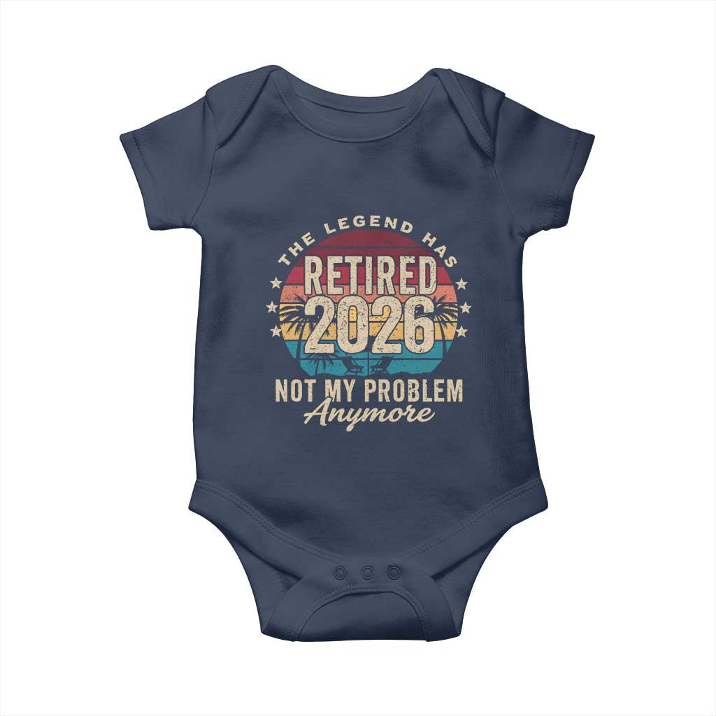 The Legend Has Retired 2026 Baby Onesie Retro Funny Retirement