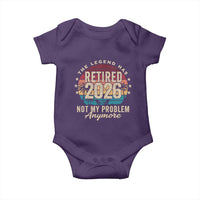 The Legend Has Retired 2026 Baby Onesie Retro Funny Retirement