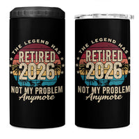 The Legend Has Retired 2026 4 in 1 Can Cooler Tumbler Retro Funny Retirement