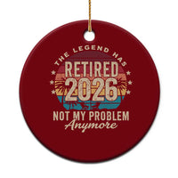 The Legend Has Retired 2026 Ceramic Ornament Retro Funny Retirement