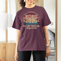 The Legend Has Retired 2026 T Shirt For Women Retro Funny Retirement