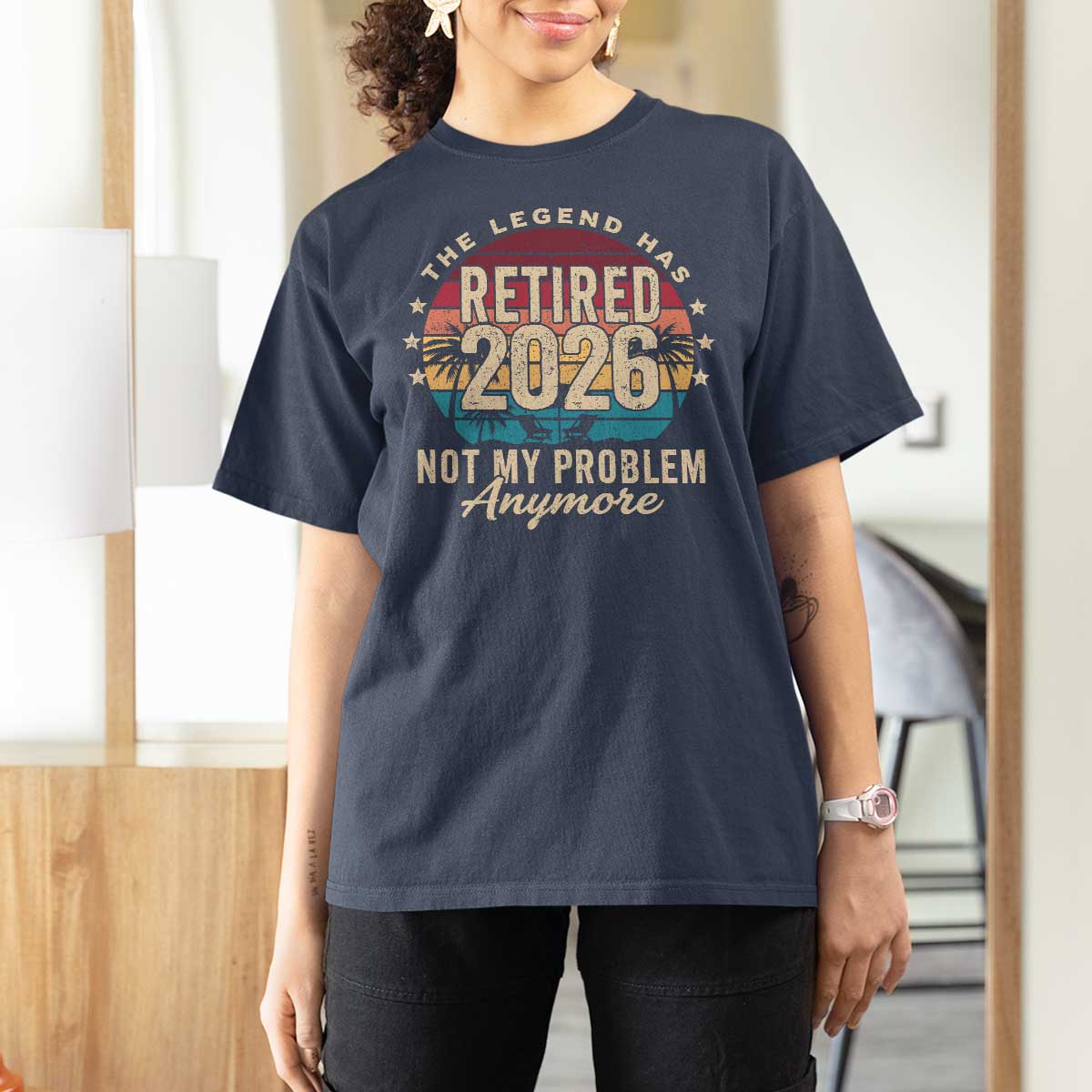 The Legend Has Retired 2026 T Shirt For Women Retro Funny Retirement