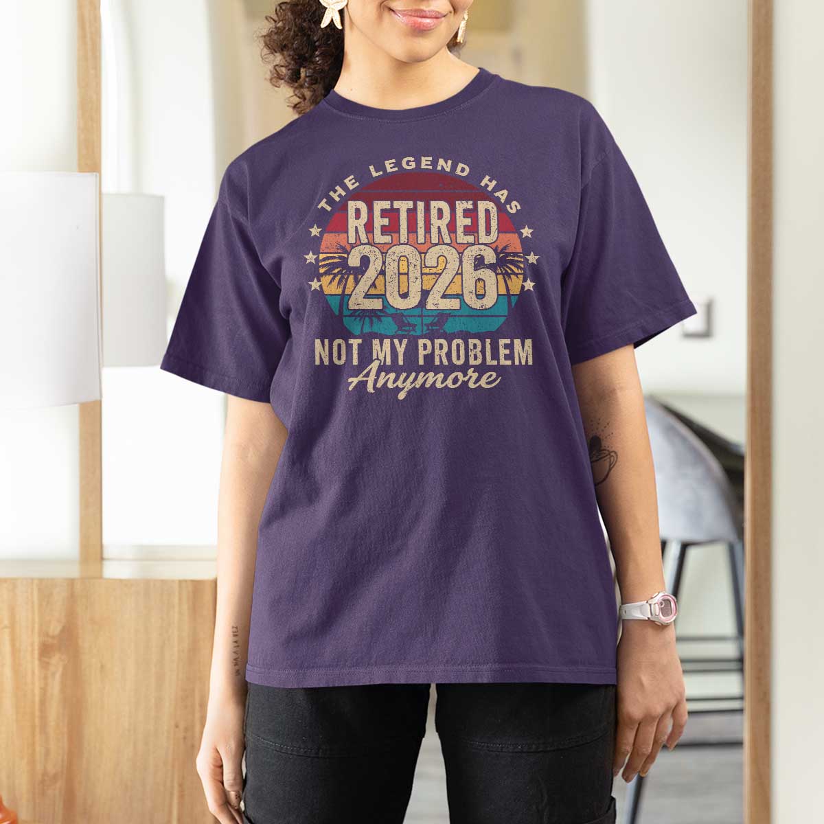 The Legend Has Retired 2026 T Shirt For Women Retro Funny Retirement