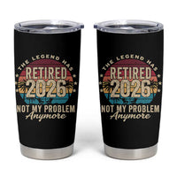 The Legend Has Retired 2026 Tumbler Cup Retro Funny Retirement