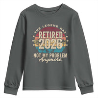 The Legend Has Retired 2026 Youth Sweatshirt Retro Funny Retirement