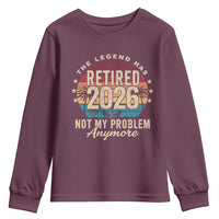 The Legend Has Retired 2026 Youth Sweatshirt Retro Funny Retirement