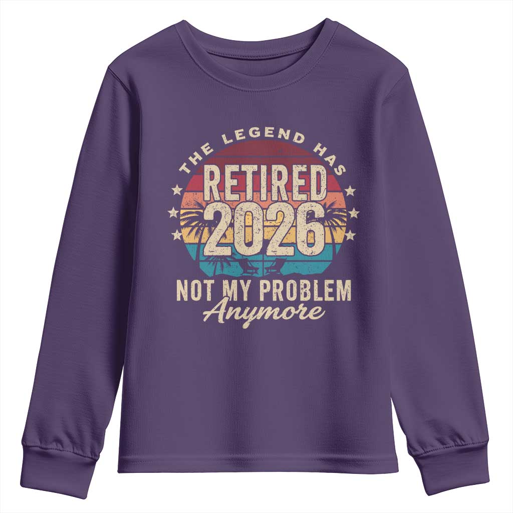 The Legend Has Retired 2026 Youth Sweatshirt Retro Funny Retirement