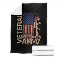 Veteran Of The United States Throw Blanket Army US Flag Veteran Patriotic