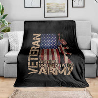 Veteran Of The United States Throw Blanket Army US Flag Veteran Patriotic