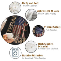 Veteran Of The United States Throw Blanket Army US Flag Veteran Patriotic