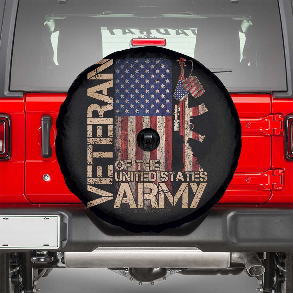 Veteran Of The United States Spare Tire Cover Army US Flag Veteran Patriotic