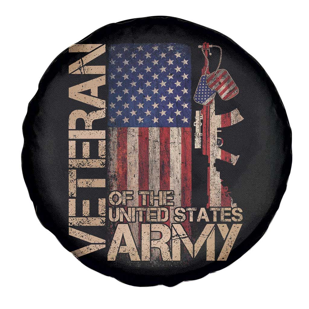 Veteran Of The United States Spare Tire Cover Army US Flag Veteran Patriotic