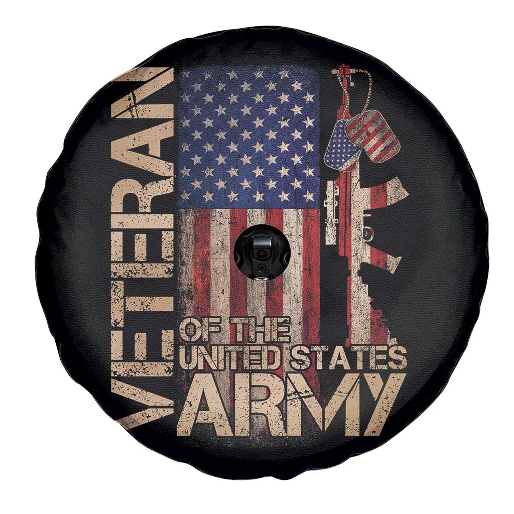 Veteran Of The United States Spare Tire Cover Army US Flag Veteran Patriotic