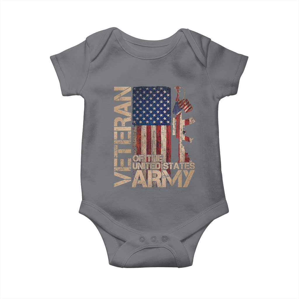 Veteran Of The United States Baby Onesie Army US Flag Veteran Patriotic