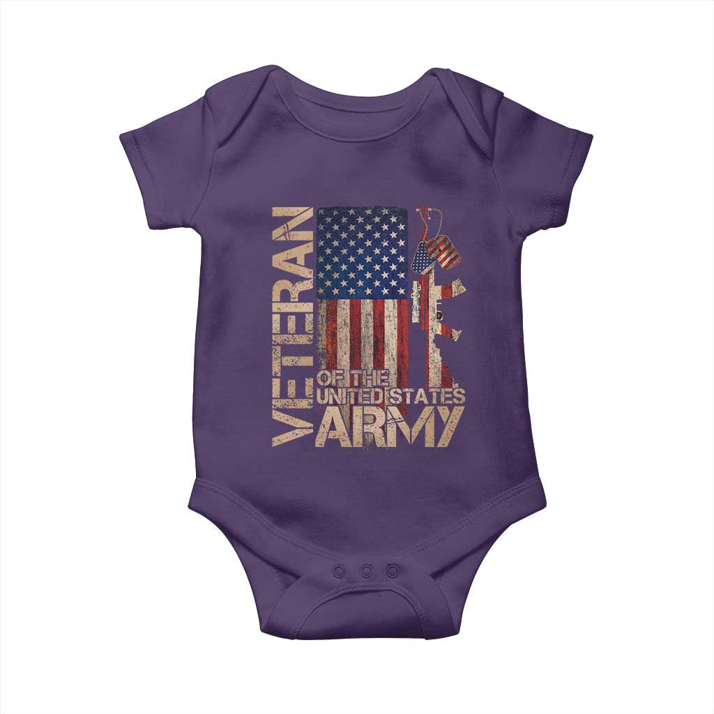 Veteran Of The United States Baby Onesie Army US Flag Veteran Patriotic