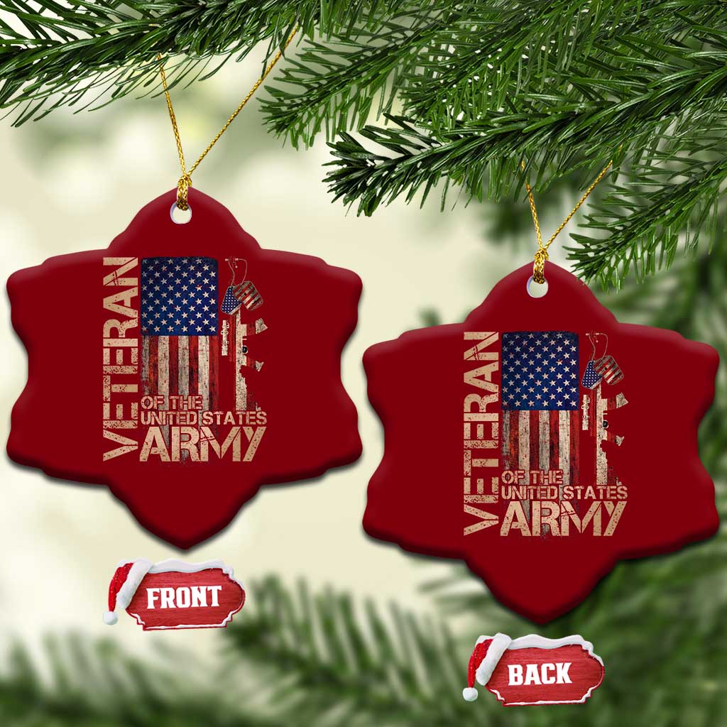 Veteran Of The United States Ceramic Ornament Army US Flag Veteran Patriotic