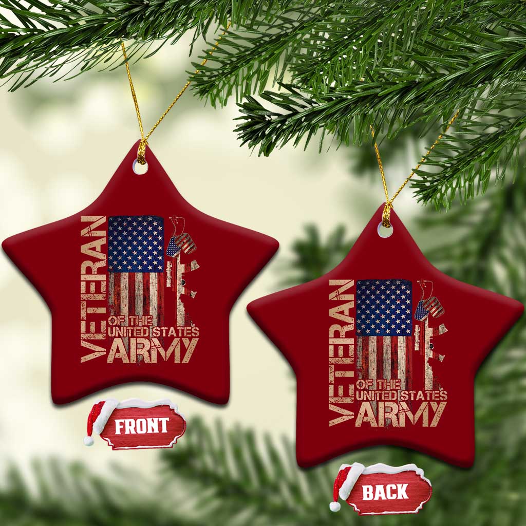Veteran Of The United States Ceramic Ornament Army US Flag Veteran Patriotic
