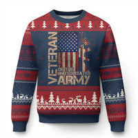 Veteran Of The United States Ugly Christmas Sweater Army US Flag Veteran Patriotic