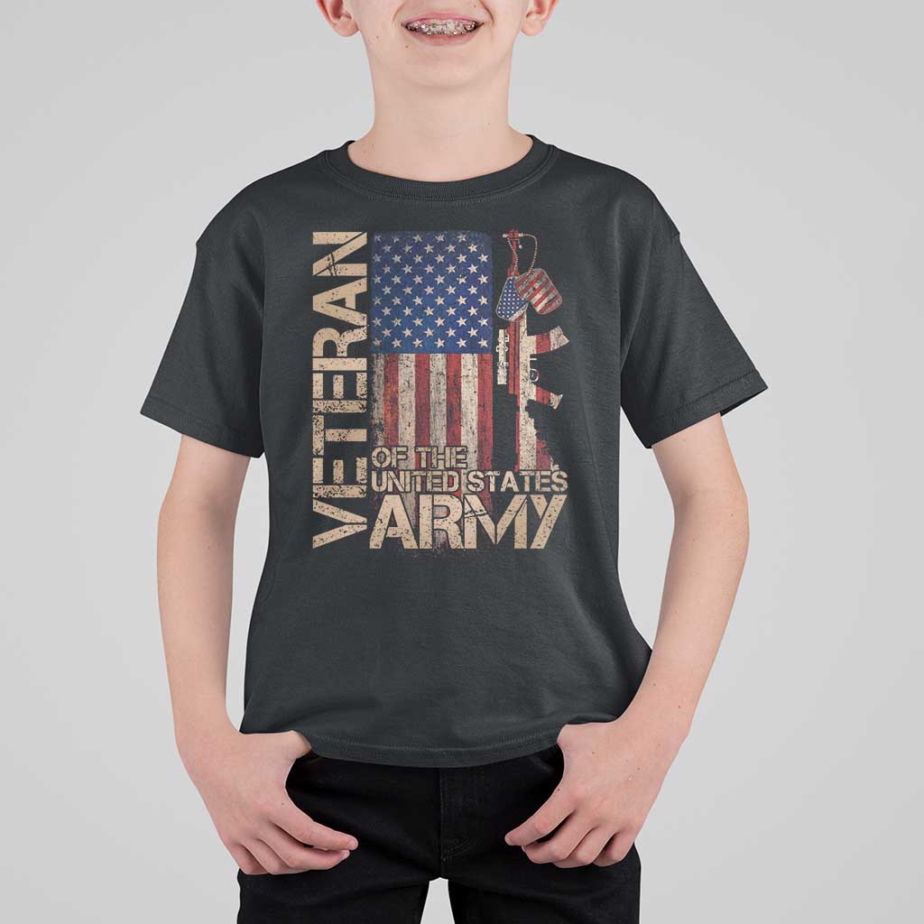 Veteran Of The United States T Shirt For Kid Army US Flag Veteran Patriotic