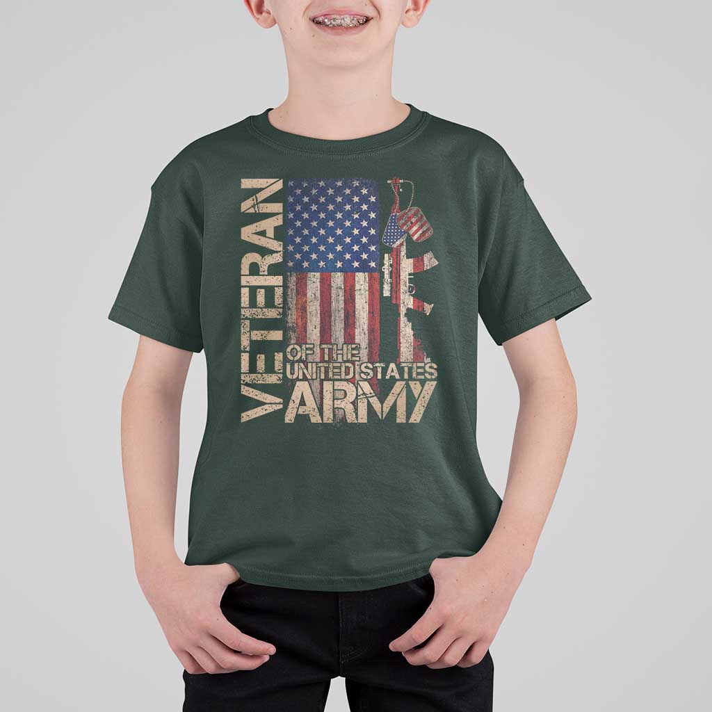 Veteran Of The United States T Shirt For Kid Army US Flag Veteran Patriotic