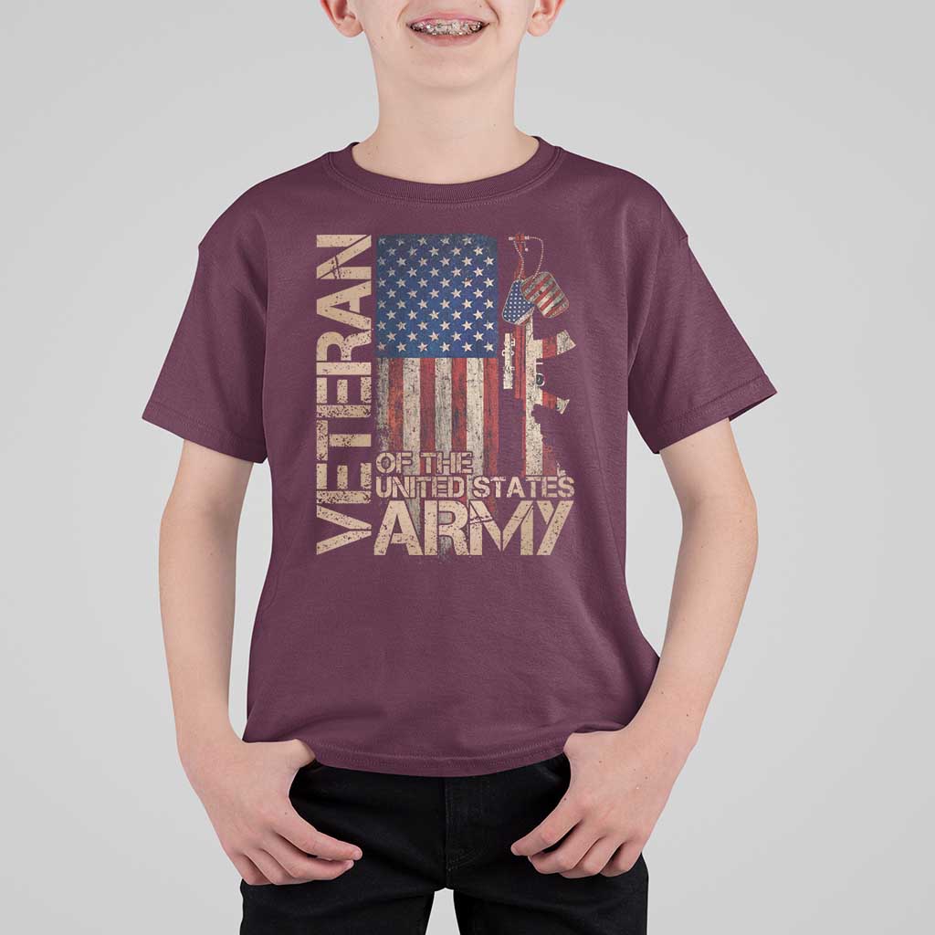 Veteran Of The United States T Shirt For Kid Army US Flag Veteran Patriotic