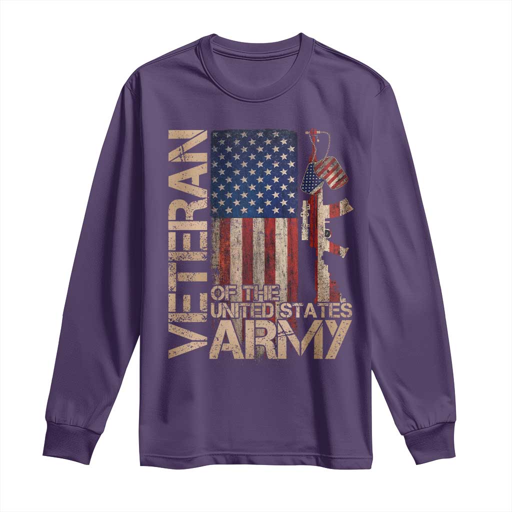 Veteran Of The United States Long Sleeve Shirt Army US Flag Veteran Patriotic