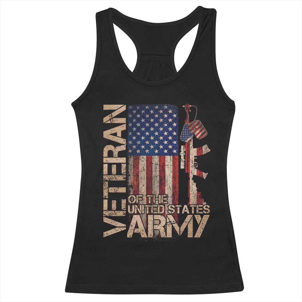 Veteran Of The United States Racerback Tank Top Army US Flag Veteran Patriotic