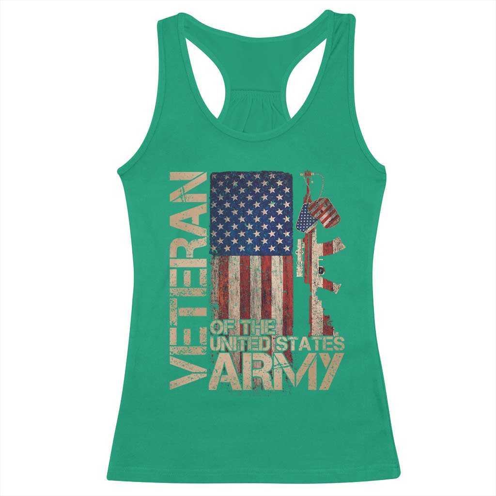 Veteran Of The United States Racerback Tank Top Army US Flag Veteran Patriotic
